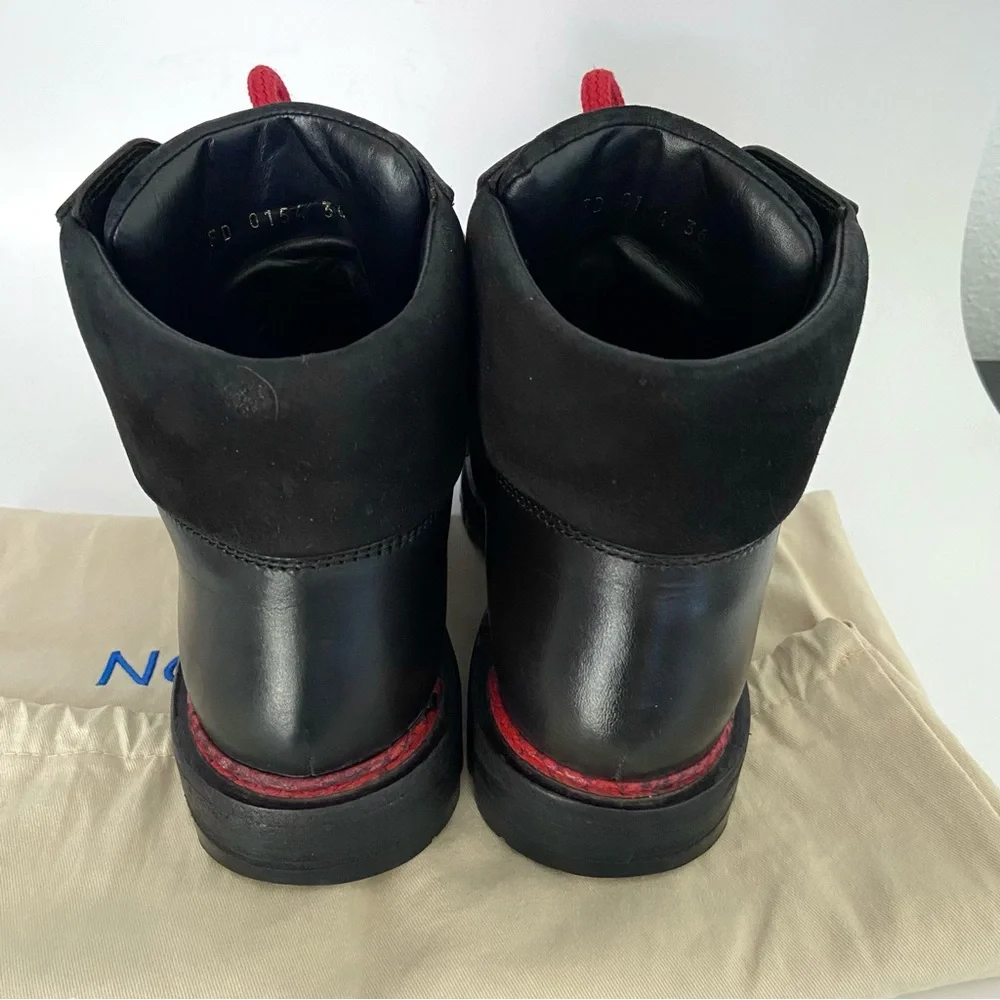 LOUIS VUITTON Leather Lace Up Combat Boots Ankle Booties - Picture 7 of 16